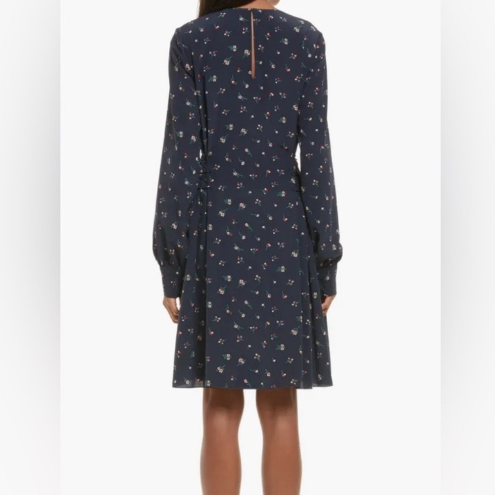 Theory Floral Print Lace-up Silk Dress
In Deep Navy Size 0 - Picture 4 of 12